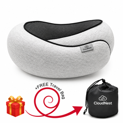 CloudNest® Travel Pillow Light Gray